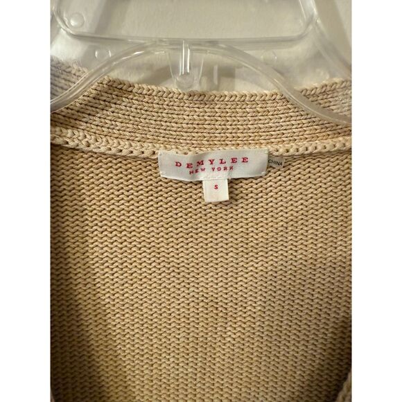 Anthropologie Demylee Sela Beige Cotton Cardigan Sweater Small - Picture 5 of 7